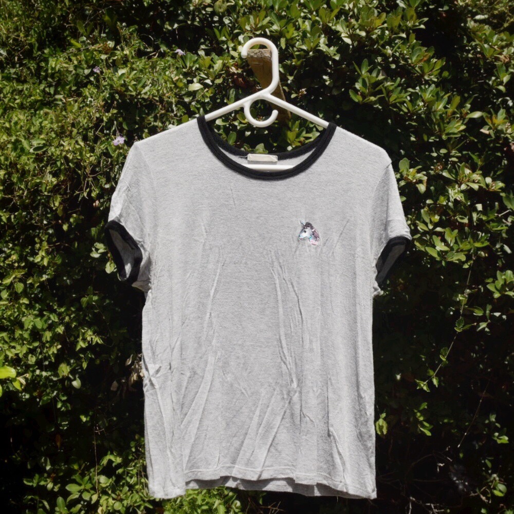 Unicorn embroidered soft tee